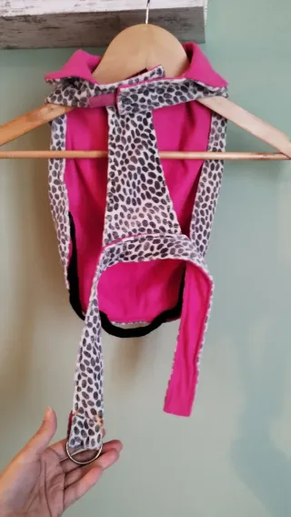 Cappottino cane maculato grigio e fucsia