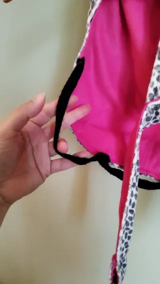 Cappottino cane maculato grigio e fucsia