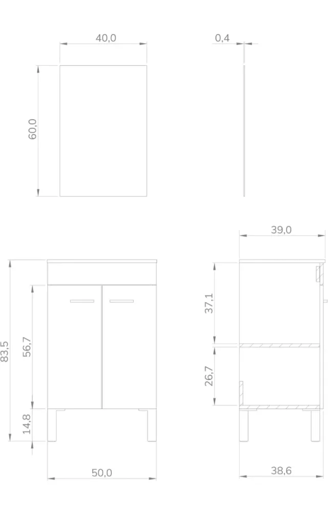 Mueble de Baño Baikal 2 Puertas