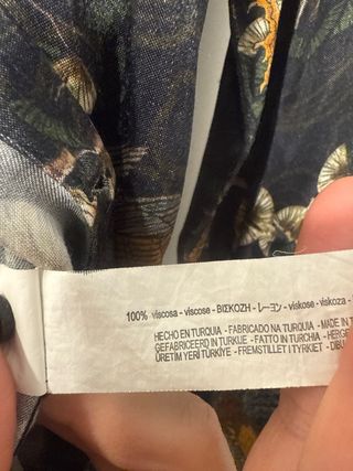 Camisa Zara Estampado Asiático Negra