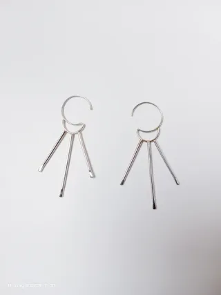 Pendientes plata diseño geométrico