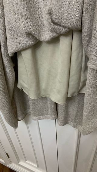 Vestido largo Zara brillos beige/dorado Talla M