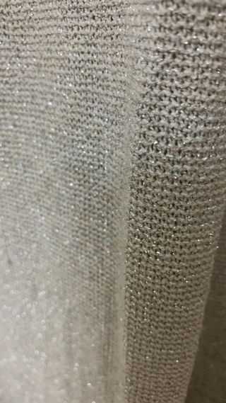 Vestido largo Zara brillos beige/dorado Talla M