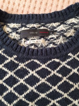 Jersey Celio Rombos Azul y Blanco