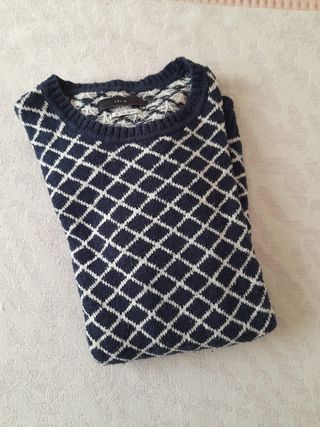 Jersey Celio Rombos Azul y Blanco