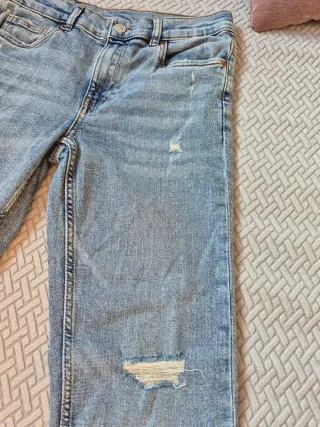 Pantalón Vaquero Zara Niño Azul Rotos