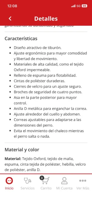 Chaleco salvavidas para perro