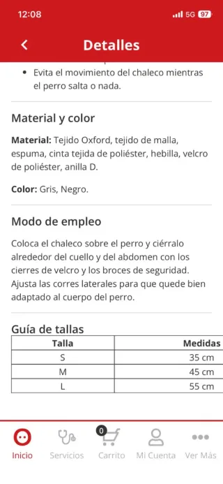 Chaleco salvavidas para perro