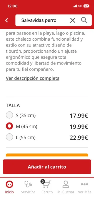 Chaleco salvavidas para perro