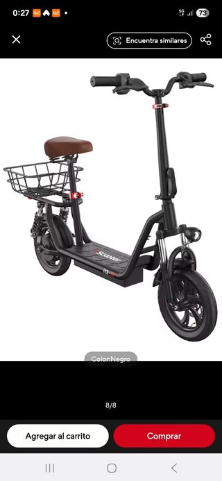 Patinete eléctrico con asiento