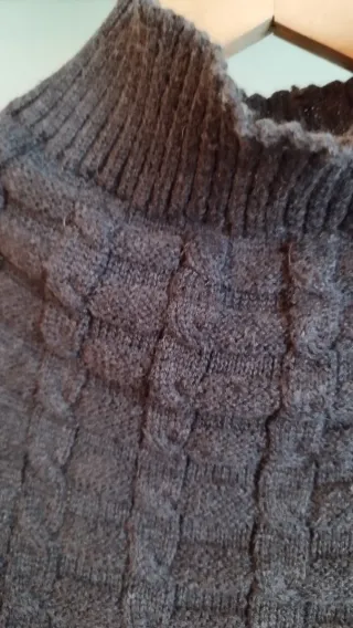 Maglioncino grigio collo alto per cane