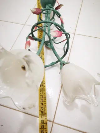 Lampadario ferro battuto stile floreale