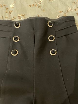 Pantalones Zara Talle Alto Botones terciopelo