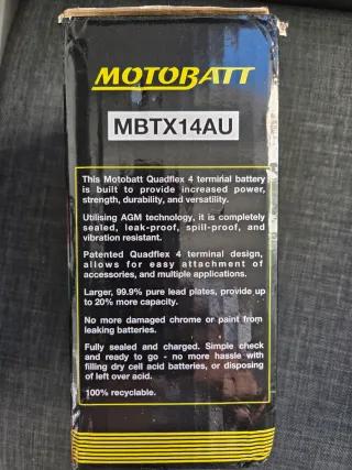 Batería Motobatt MBTX14AU QuadFlex 4 Terminal