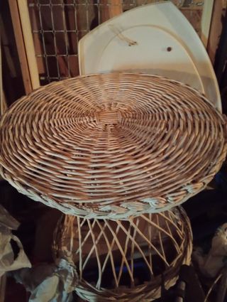 Mesa Auxiliar Mimbre Jardín  diámetro 80cm