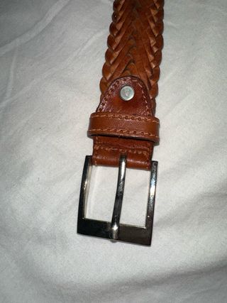 Cinturón de cuero trenzado para hombre