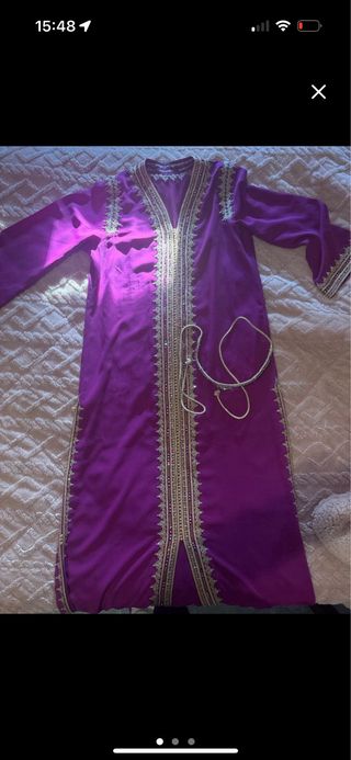 Kaftán Morado y Dorado Talla Única