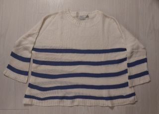 Jersey Cortefiel rayas azules y blanco