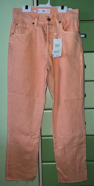Pantalón Mango Naranja Pastel Talla 34
