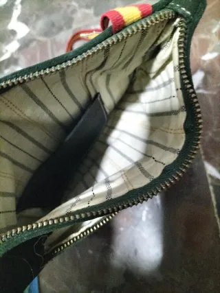 Bolso verde de la flamenca de borgoña con correa