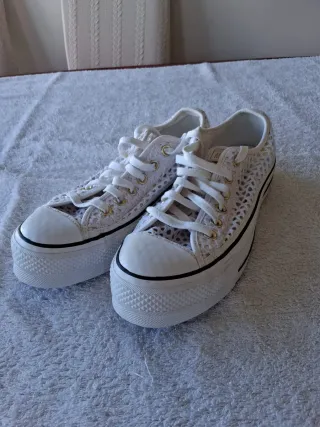 Zapatillas Converse blancas plataforma talla 39