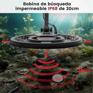 KAIWEETS Detector Metales IP68 Bobina Pala Auricul