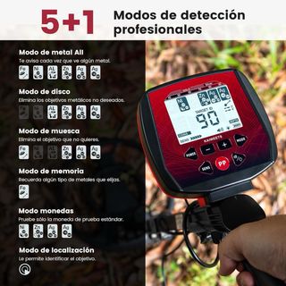 KAIWEETS Detector Metales IP68 Bobina Pala Auricul