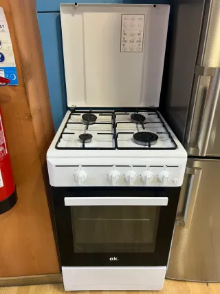 Cocina OK Blanca 4 fuegos y horno