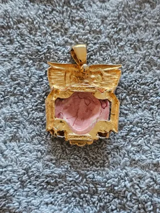 Colgante Salvador Teran Cara Maya Oro y Rojo