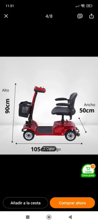 Silla de movilidad eléctrica azul