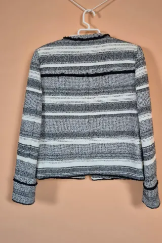 Chaqueta Mango Rayas Blanco y Negro