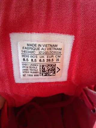 Converse All Star Rojas Talla 39.5 EUR