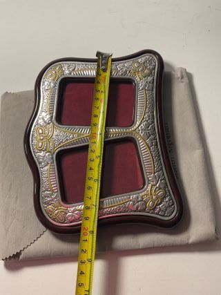 Cornice Portafoto Doppia ARIN Argento e Legno