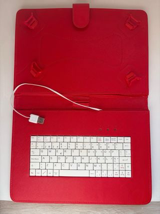 Funda Tablet Roja con Teclado USB