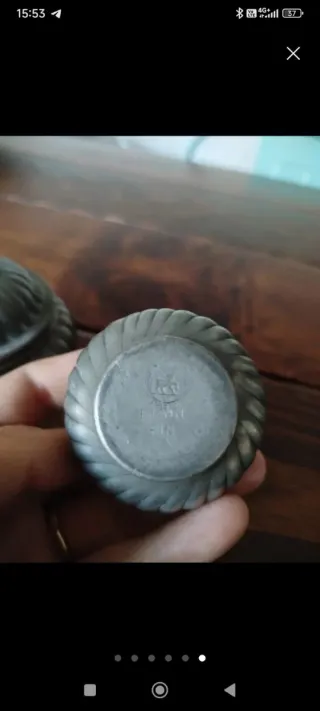 Bombonera cuenco de estaño antiguos