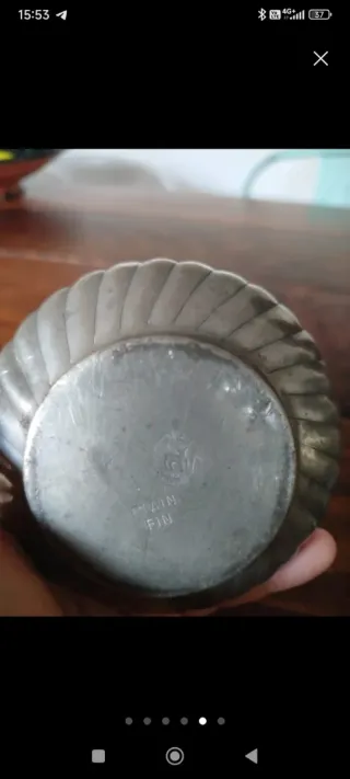 Bombonera cuenco de estaño antiguos