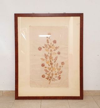 quadro fiori secchi su pergamena cornice cm 85x107