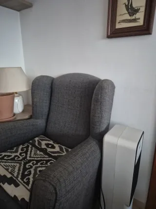 Sillón de 1 plaza gris con cojín estampado