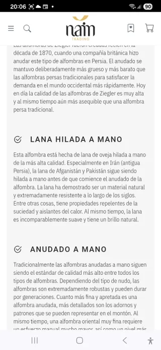 Alfombra Persa Ziegler Beige y Roja