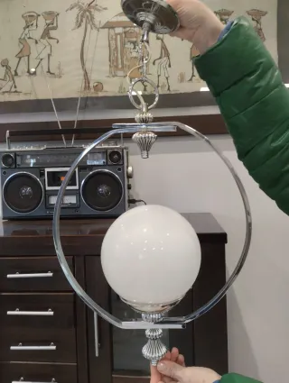 Lámpara colgante vintage esfera cristal