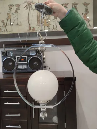 Lámpara colgante vintage esfera cristal