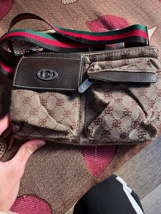 Bolso Marrón con Correa Multicolor