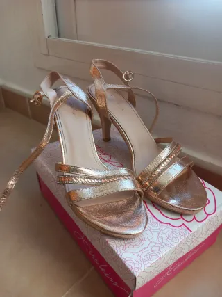 Sandalias tacón rosas talla 41