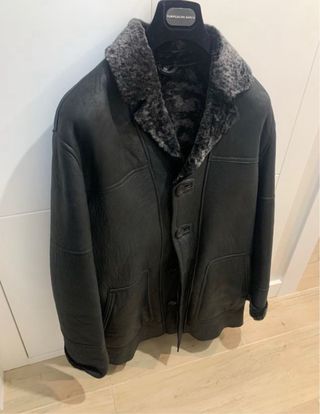 Chaquetón Piel Corte Inglés Negro