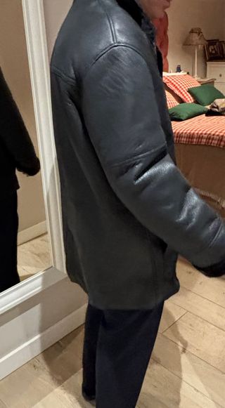 Chaquetón Piel Corte Inglés Negro