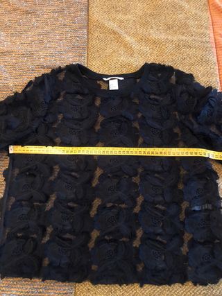 Camicetta donna pizzo nero floreale