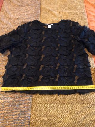 Camicetta donna pizzo nero floreale