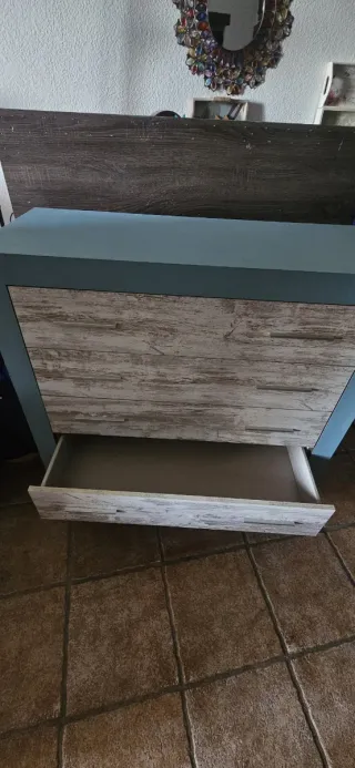 Cómoda Azul y Gris Clara