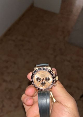 Rolex Daytona Oro Rosa Correa Negra