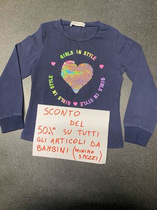 Maglia bambina Girls in Style con cuore paillettes